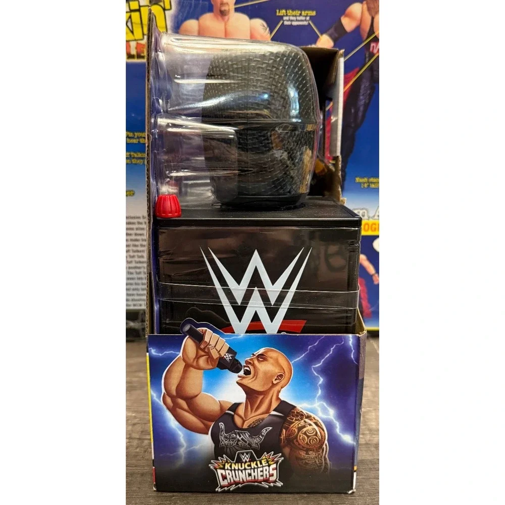 WWE Knuckle Crunchers Final Boss Microphone Playset The Rock Figure Mattel JFX07